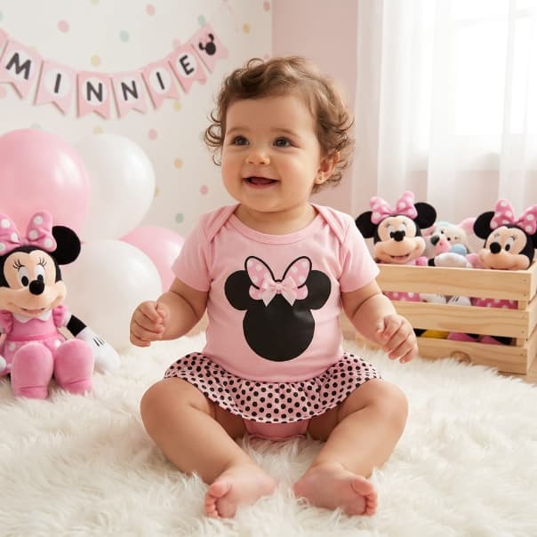Body Saia Minnie Bebê Menina Romper