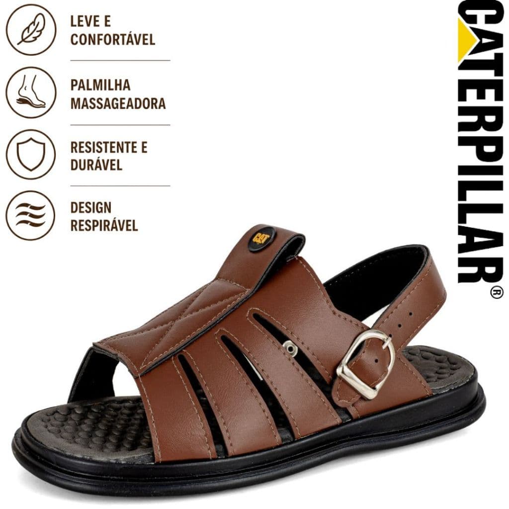 Sandalia Masculina Caterpillar Chinela Franciscana Ajuste fivela