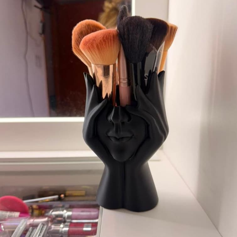 Porta Pincel Maquiagem Decorativo 17cm Porta Treco Porta Caneta Suporte Organizador Moderno Modelo Bailarina