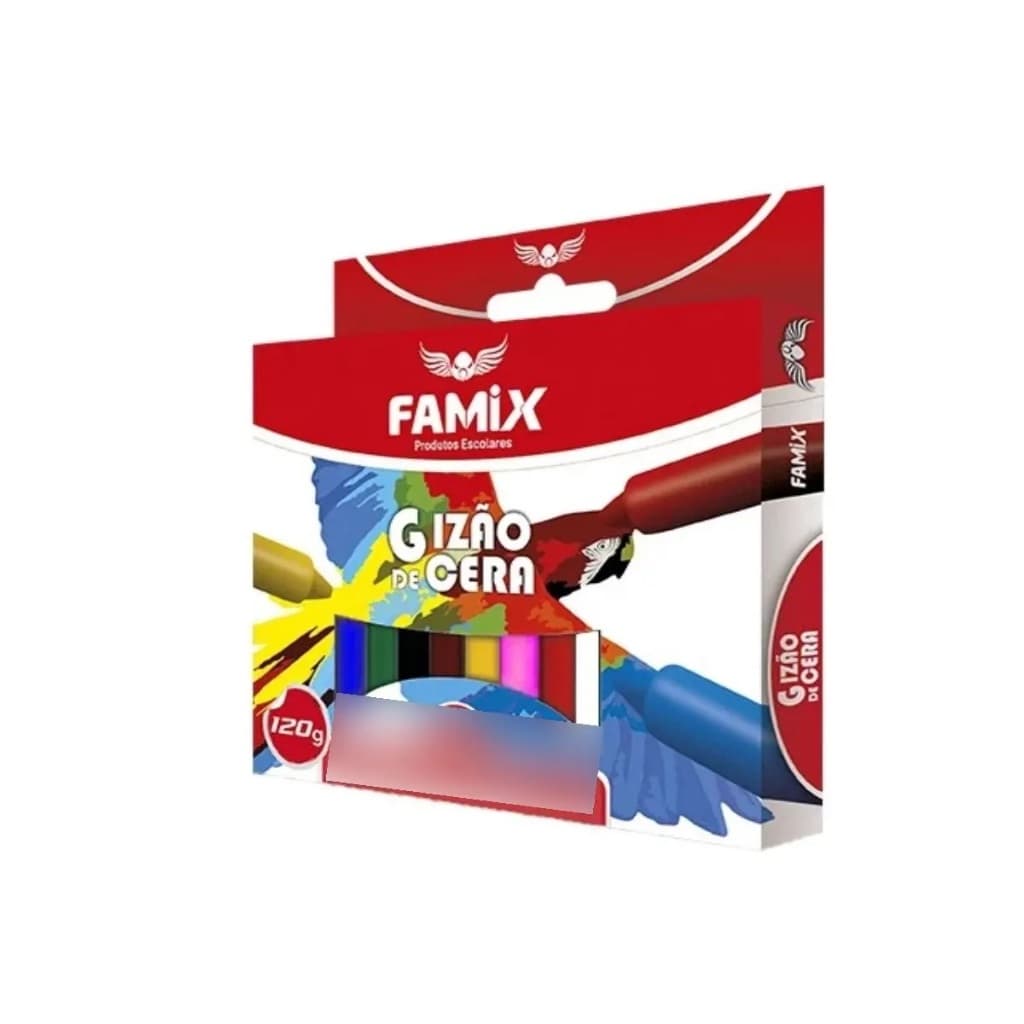 Giz De Cera Jumbo 12 Cores Redondo 120g - Famix