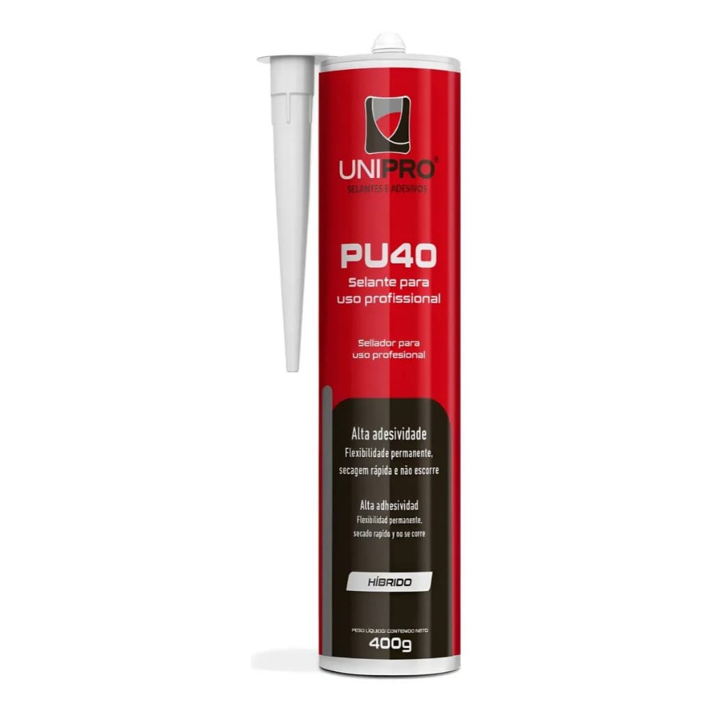 Cola Pu 40 Cinza ou Branco  Adesivo - Selante Cola Unipro Cinza 400g