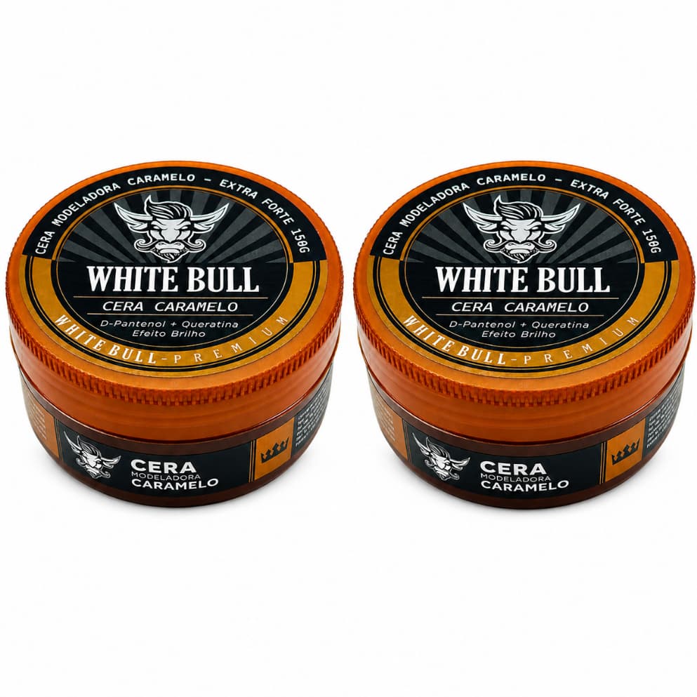 Kit c/ 02 unidades Cera Modeladora Caramelo Premium 150g - White Bull