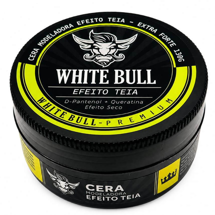 Cera Modeladora Teia Premium White Bull 130g – Alta Fixação e Efeito Fibra