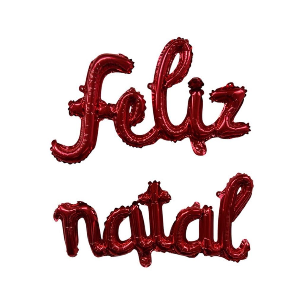 Kit 10pcs Balão Letras Feliz Natal Vermelho Letra de mão 40cm 16 Polegadas