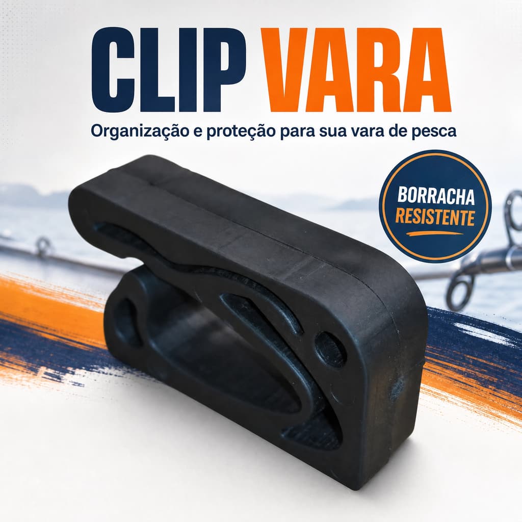 Suporte de Vara de Parede Clip Vara Chumbada Oficial Acessório Pesca Protege Organiza Equipamento