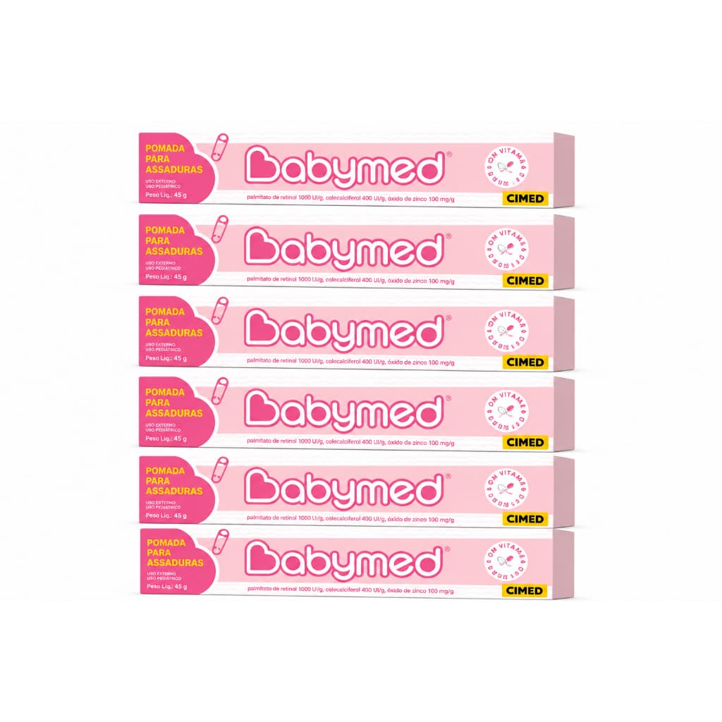 Kit 6 Babymed Rosa Pomada Para Assaduras 45g - Cimed