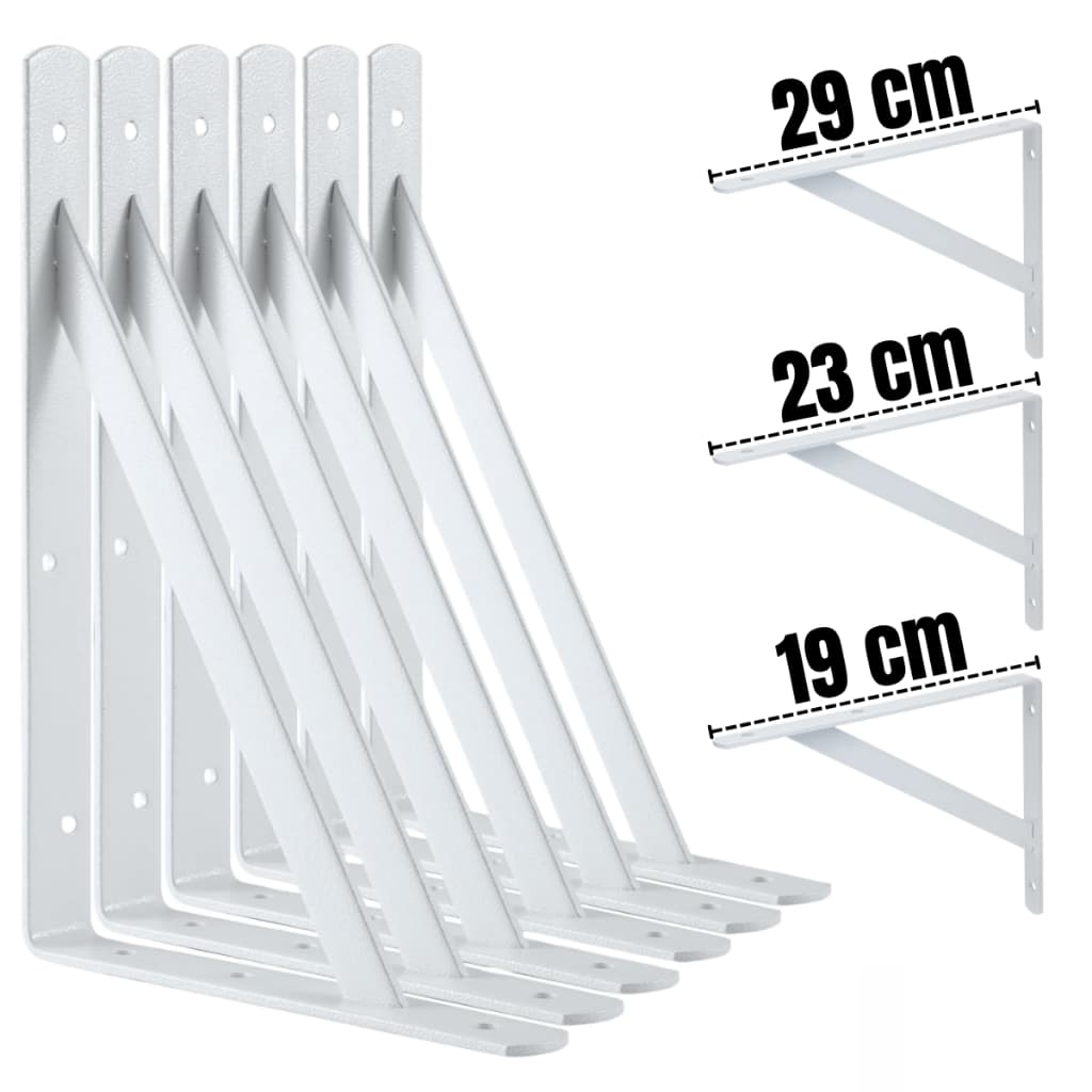 Kit 2 a 20 Suporte Mão Francesa 19cm/23cm/29cm - Prateleira Tábua Cantoneira Reforçada Branca