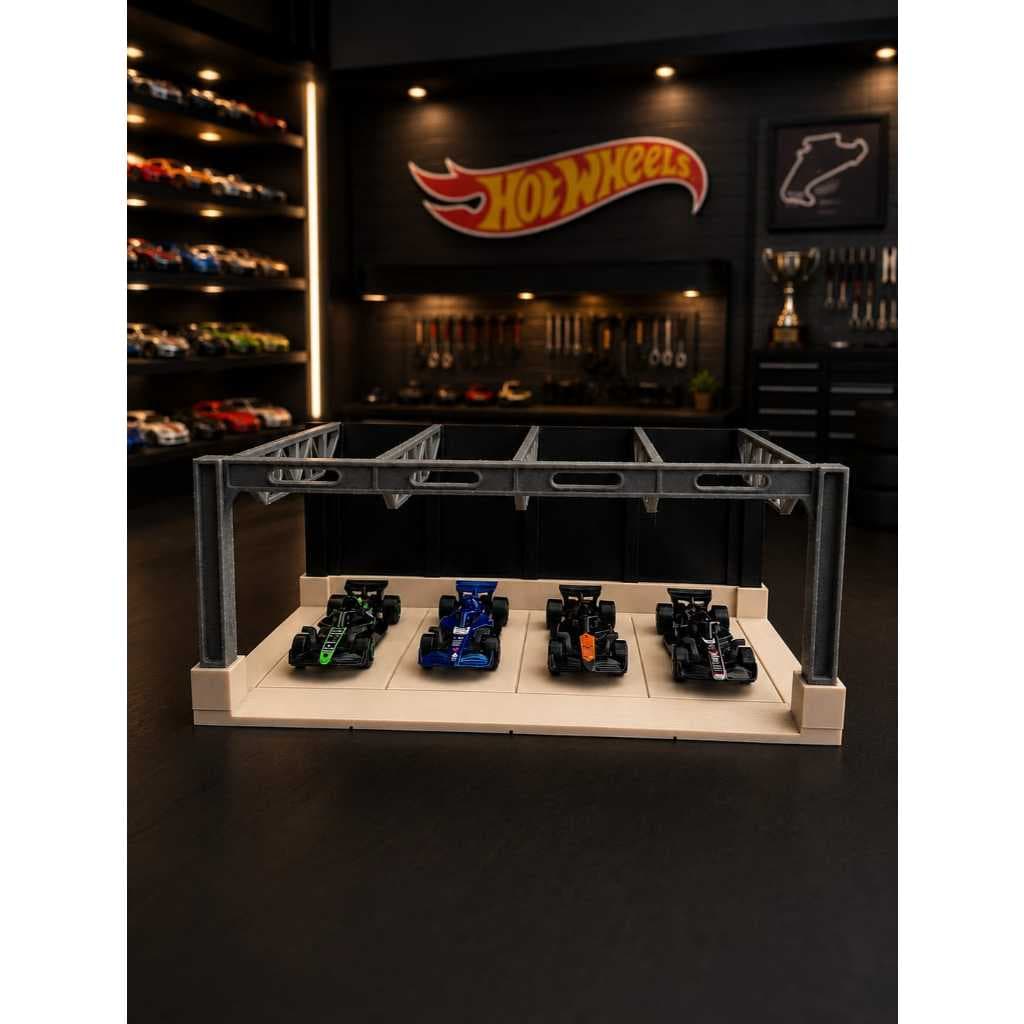 Diorama Garagem Estilo Industrial 1:64 para Hot Wheels Mini GT Matchbox Miniaturas Colecionáveis