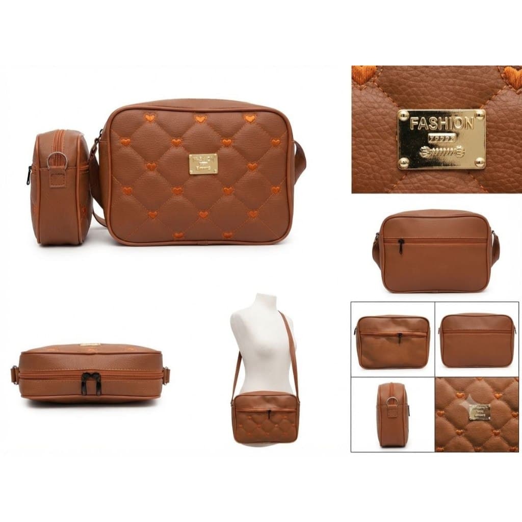 Bolsa Feminina Transversal Tiracolo Matelassê Coração Pequena Casual bolsa dia a dia, bolsa elegante feminina
