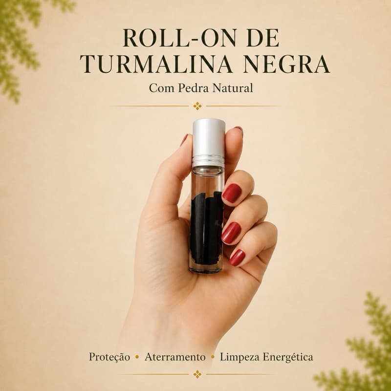 Óleo Essencial Roll-on Patchouli E Pedra Obsidiana 10ml Aromaterapia Proteção Limpeza Energética Coragem Foco E Firmeza