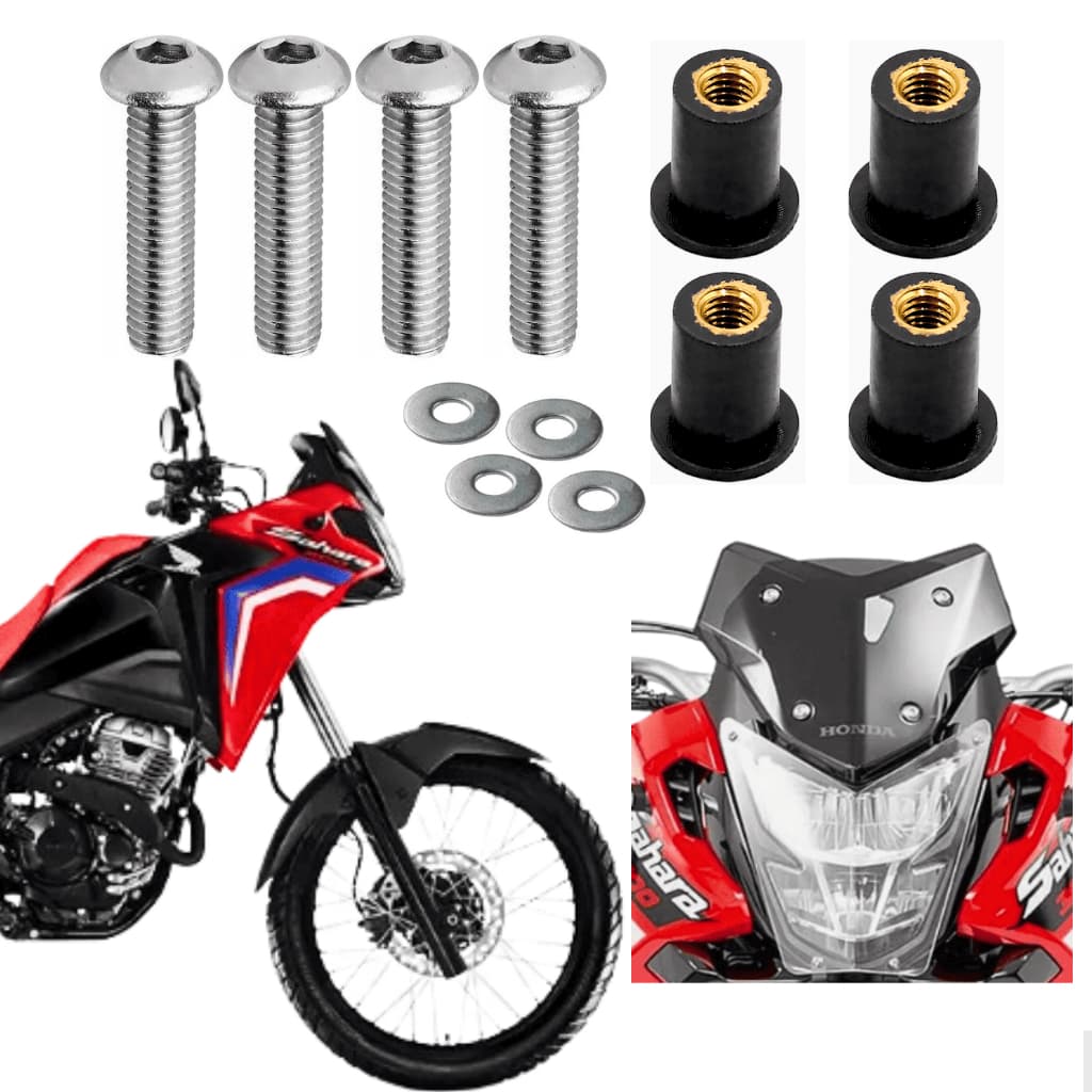 Parafuso Allen Inox Bolha Moto Honda Sahara 300 C/ Buchas Motocicleta