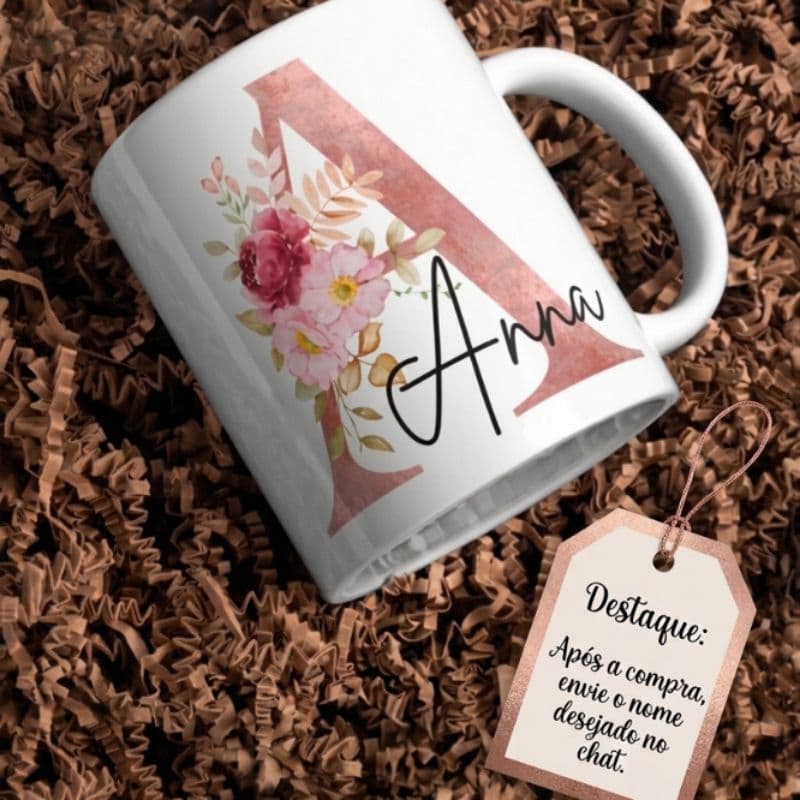 Caneca Personalizada 325ml com Inicial e Nome | Campeã de Vendas