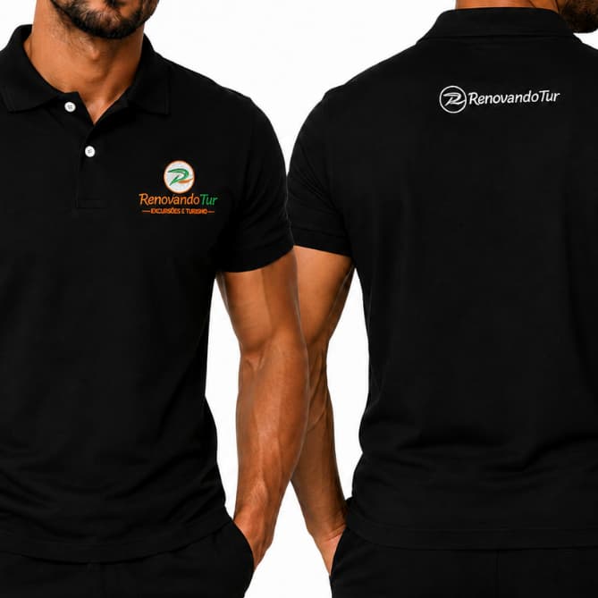 2 Camisas Gola Polo Personalizadas Bordada Peito Costa Uniforme Bordado Unissex Empresas Eventos