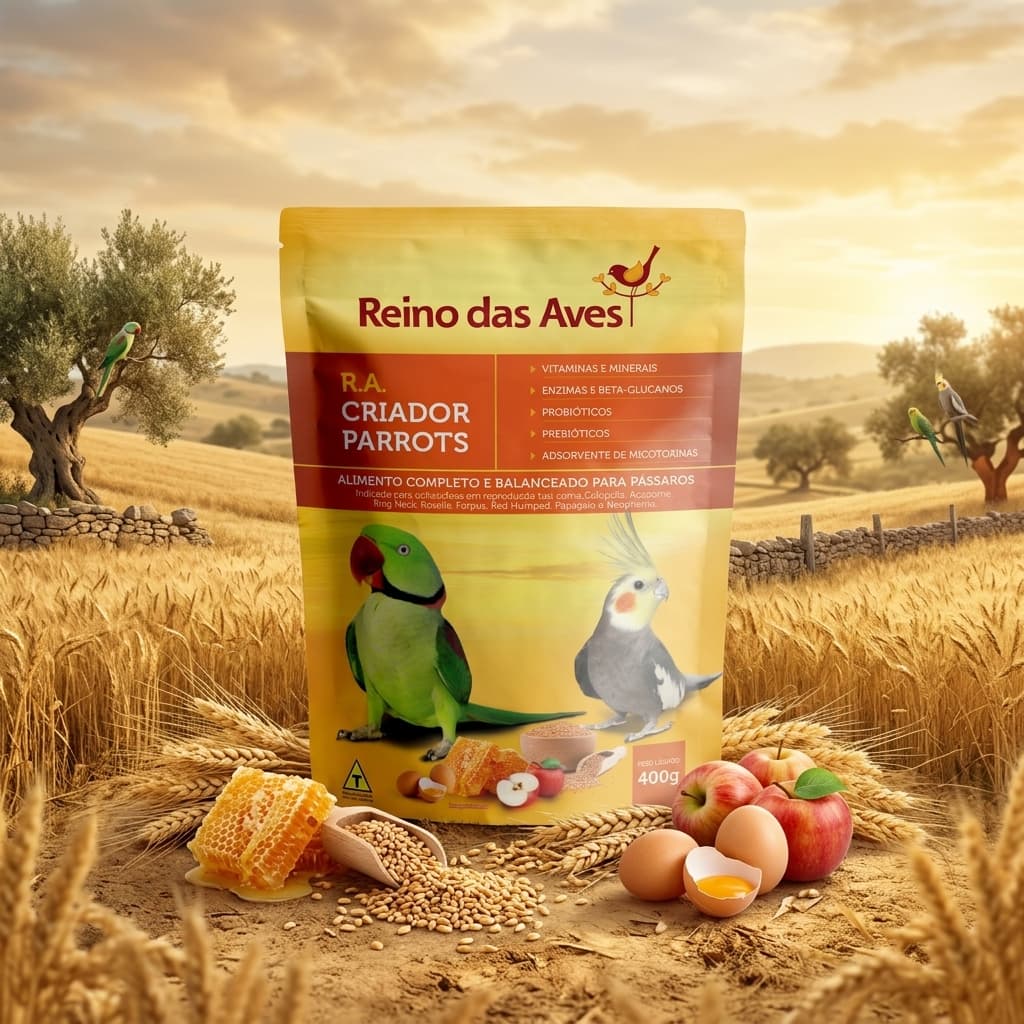 Ração R.A. Criador Parrots 400g Alimento para Papagaios Reino das Aves