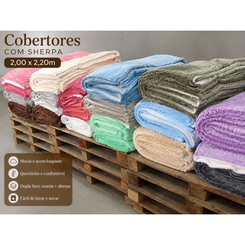 Cobertor sherpa 2.00x2.20 Sortidos Casal