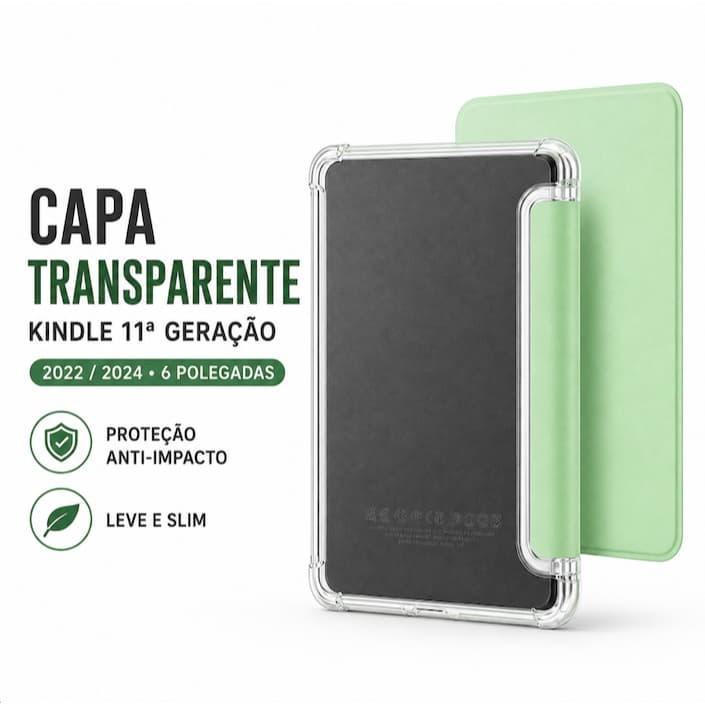 Capa Transparente Acrílica TPU para Kindle 11ª Geração 6” 2022 2024 C2V2L3 RS23CV Anti-Impacto Slim