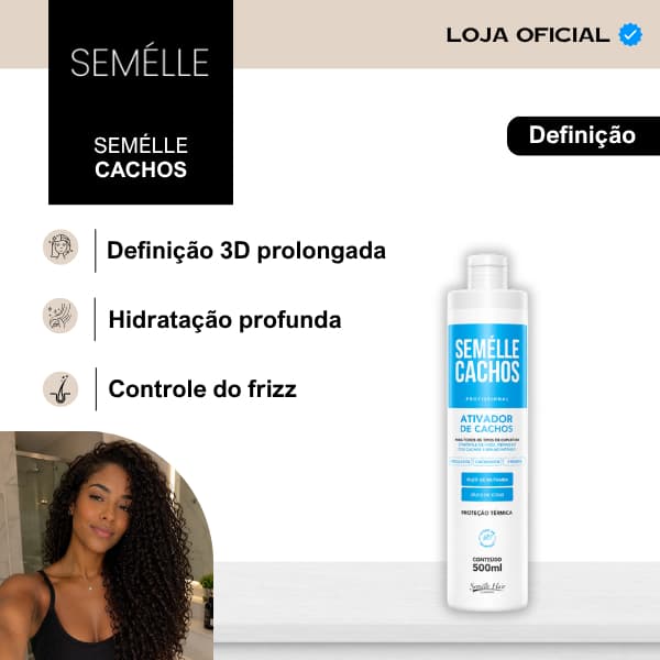 Ativador de Cachos e Modelador de Cachos Creme de Pentear Semélle - 500ml