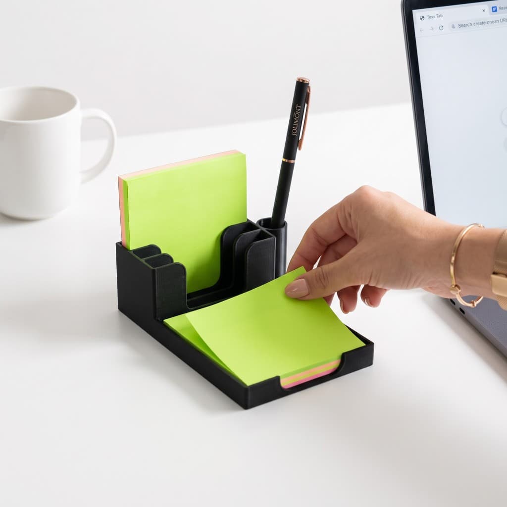 Porta Post-it | Porta bloco de notas | Suporte para bloco de anotações | Organizador de Mesa de Escritório e Estudos