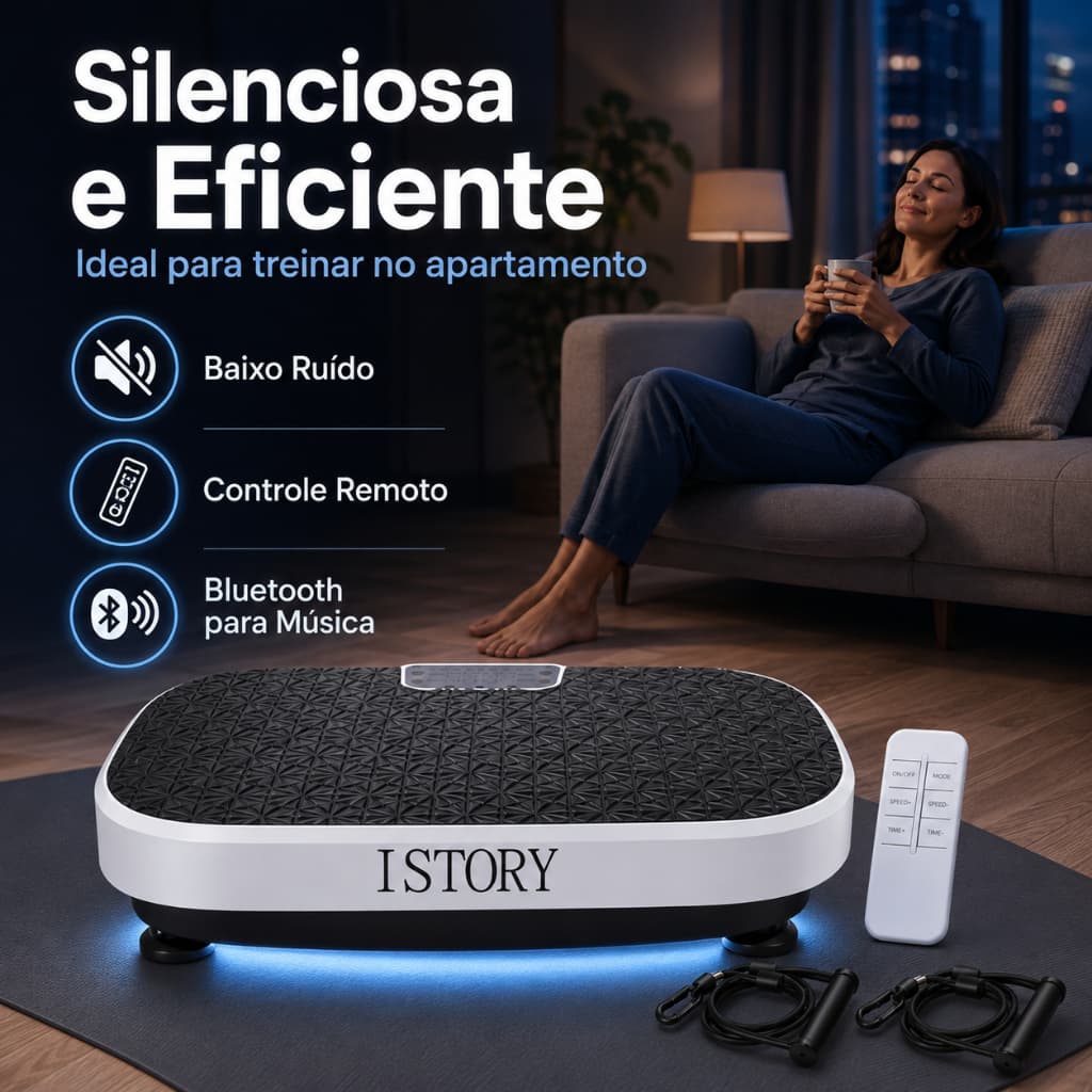 【FAST】Plataforma Vibratória Elétrica Fitness Exercícios em Casa Academia em Casa Bluetooth Controle Remoto 2 Elásticos