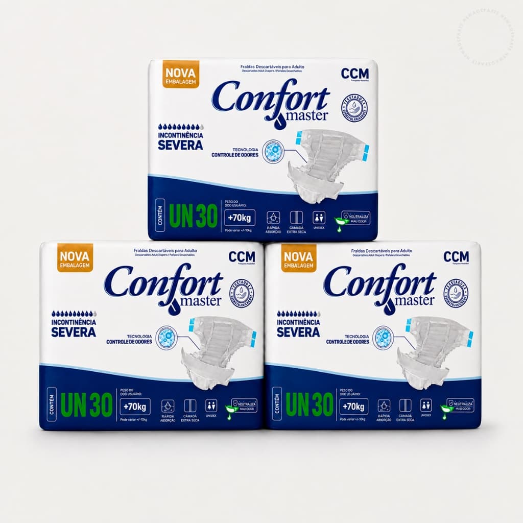 Fralda Geriátrica Descartável Confort Master G Incontinência Severa Unissex Calcinha Cueca