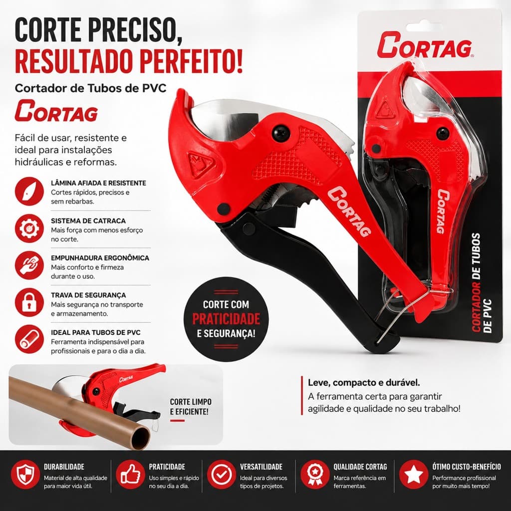 Alicate Para Cortar Cano canos Tesoura Corte Pvc Corta Tubo Tubos