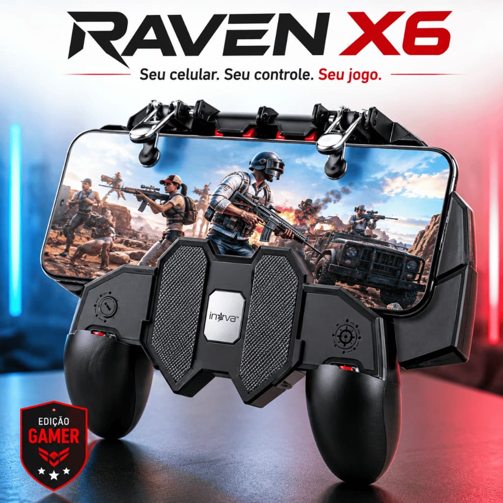 Controle Gamer Bluetooth Para Celular Com Gatilhos E Suporte Smartphone Joystick