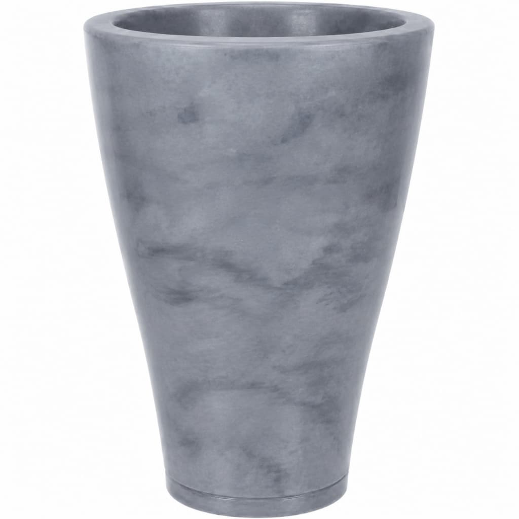 Vasos Para Plantas Xangai Cônico Marmorizado Tamanho M com Prato Coletor - Vaso Decorativo em Polietileno