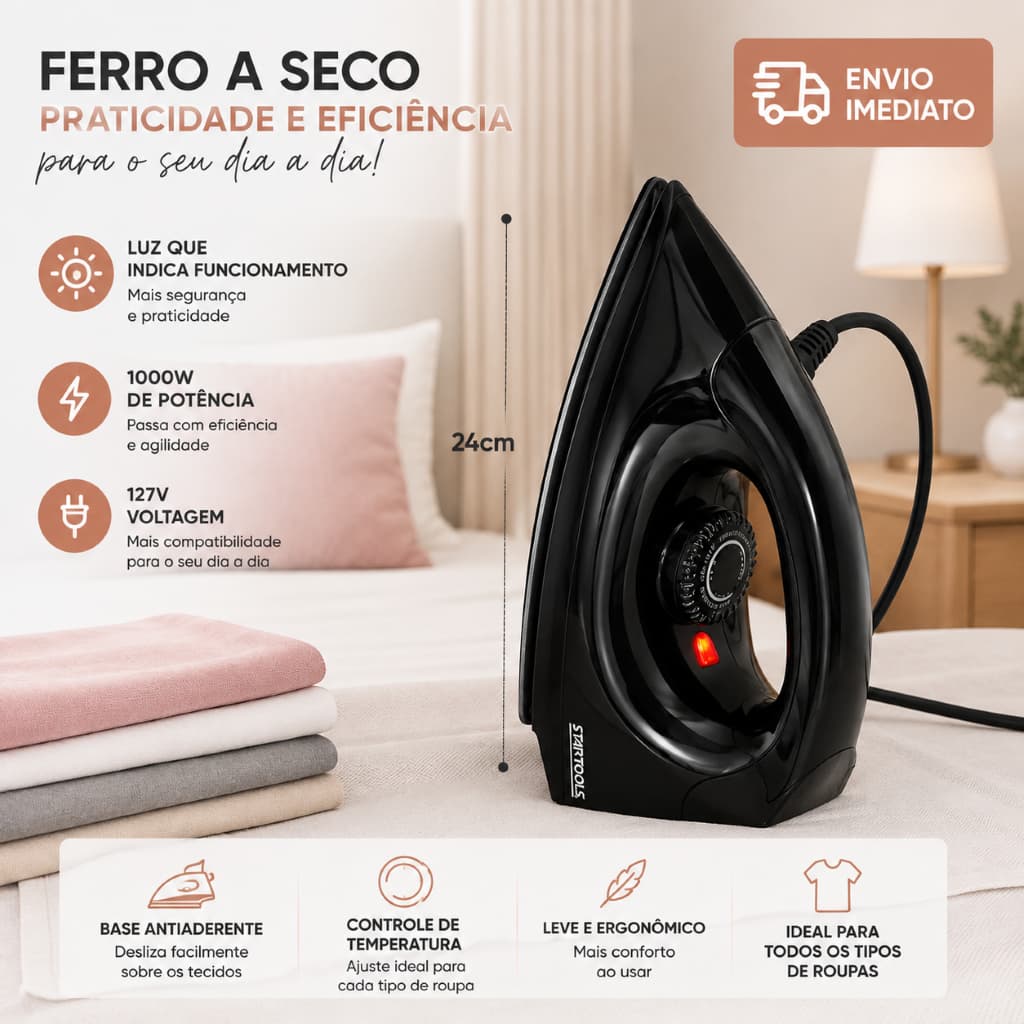 Ferro De Passar A Seco Elétrico Startools 127v/ 1000W