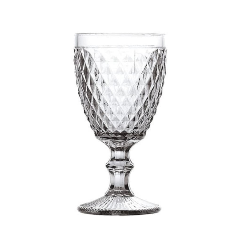 Taça de Vidro Transparente 325ml Bico de Jaca /Diamond / Bico de Abacaxi – Taça para Vinho e Água