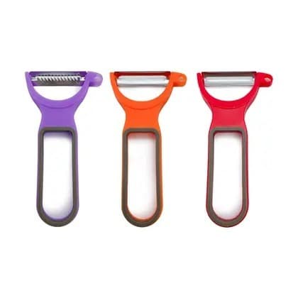 Kit 3 Descascadores de Legumes Frutas Vegetais Empilháveis Utensílio de Cozinha