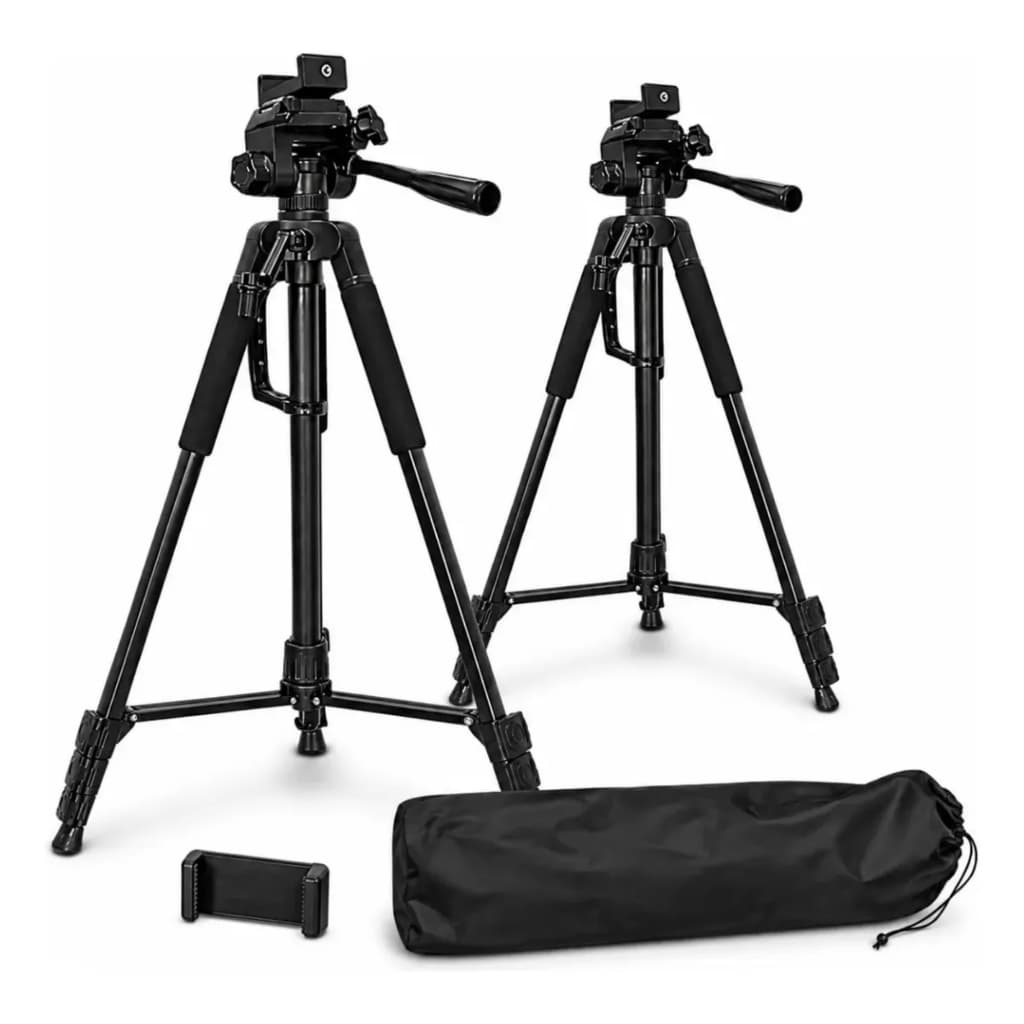 Kit 2 Tripes Profissionais 1,80m Universal Robusto Suporte Celular para Câmeras Canon, Nikon, Sony