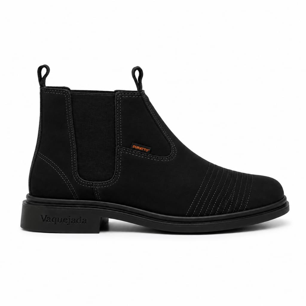 Bota Botina de Couro Vaquejada Costurada Masculina Vaqueiro