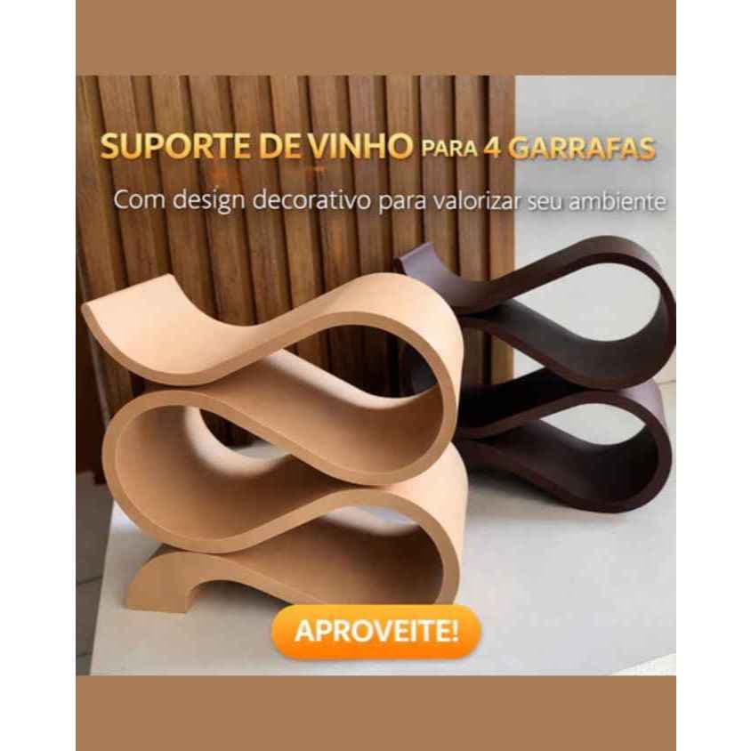 Suporte Porta Vinho Horizontal | Decoração Moderna para Ambiente