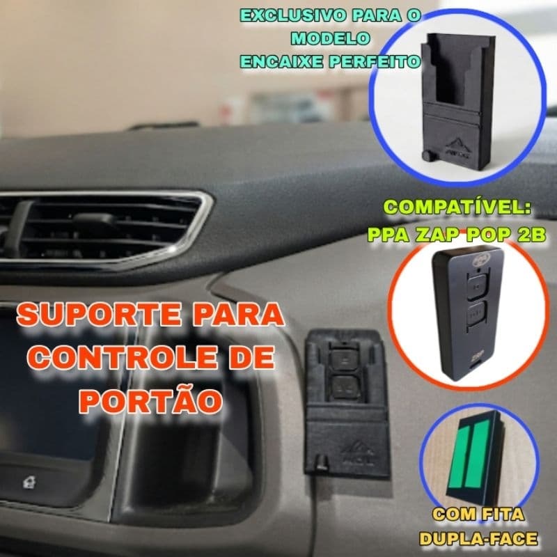 SUPORTE PARA CONTROLE DE PORTÃO PARA CONTROLE PPA ZAP POP 2b