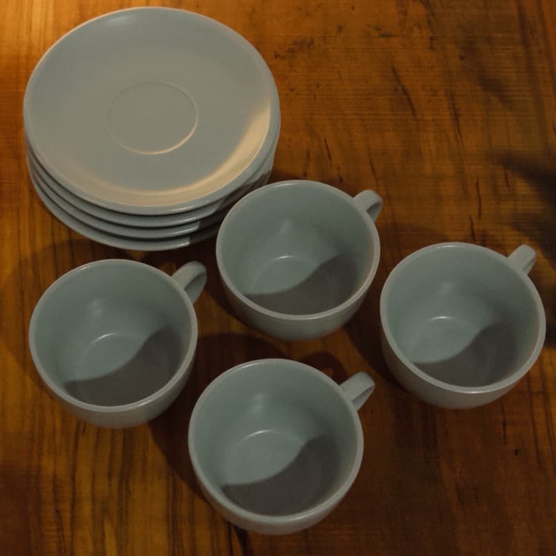 Jogo de xicaras para café Ereditá em cerâmica 85ml - quatro xícaras e quatro pires L’hermitage