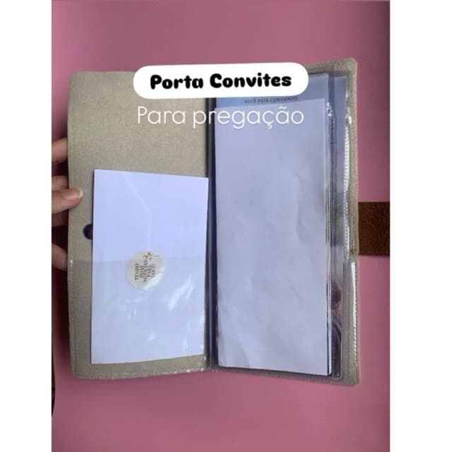 PORTA CONVITES/FOLHETOS PREGAÇÃO EM COURO PREMIUM