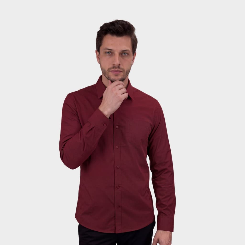 Camisa Masculina Social Bolso Elastano Não Amassa Camisa Social Masculina Manga Longa Premium Branca Não Molha