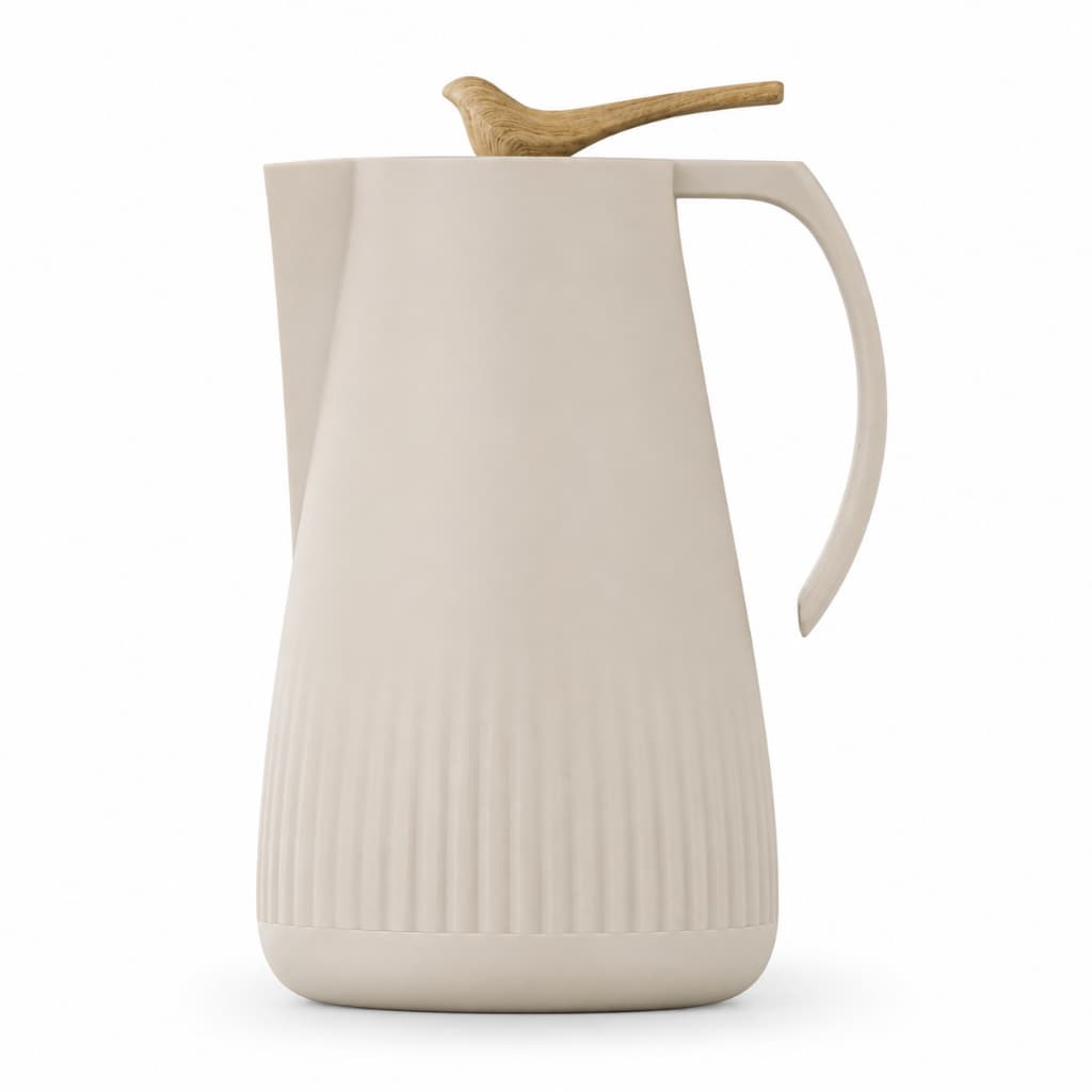 Garrafa Térmica 1L Nude Com Alça Para Café Chá Água Em Casa Tem