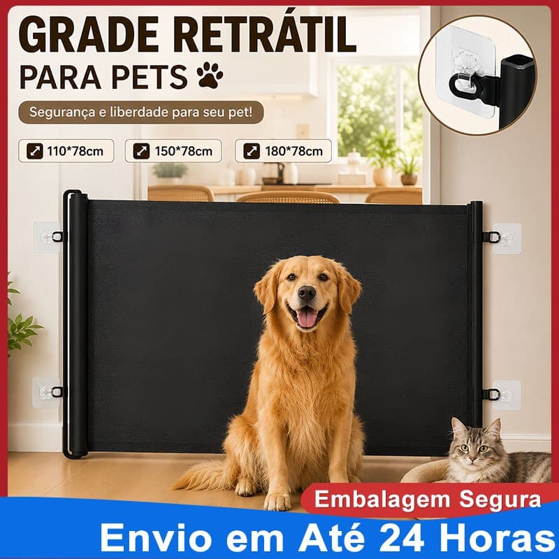 Tela Portão Barreira Separador de Proteção para Cachorro Gato Bebê Cerca Ajustável Anti-pulo Tela Pet Retrátil
