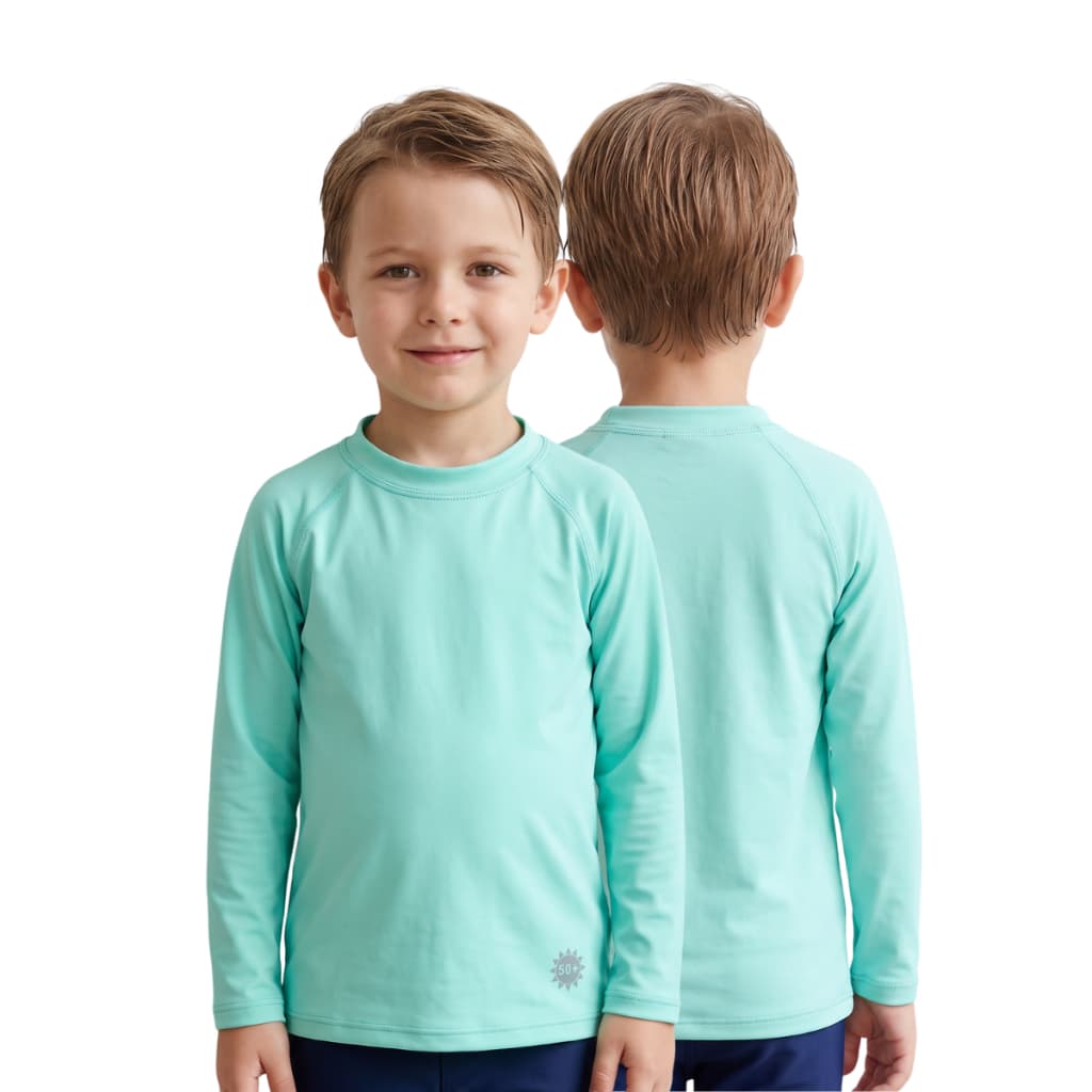 Camisa uv proteção 50+ infantil/juvenil praia/piscina  Verde piscina 1 ao 16 anos