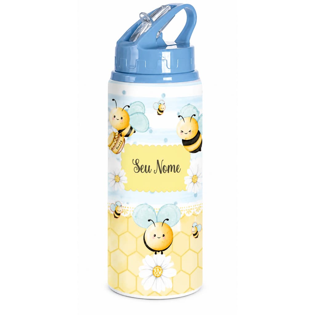 Garrafa Alumínio 600ml Personalizada Abelhinha