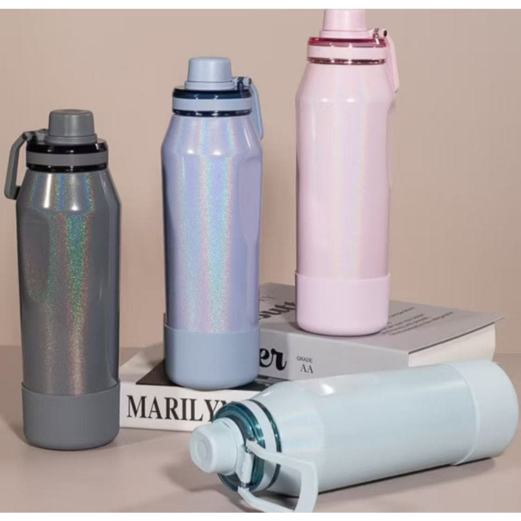 Garrafa Térmica Inox 550ml com Base de Silicone, Garrafa de Água para Academia, Trabalho, Viagem e Uso Diário--73