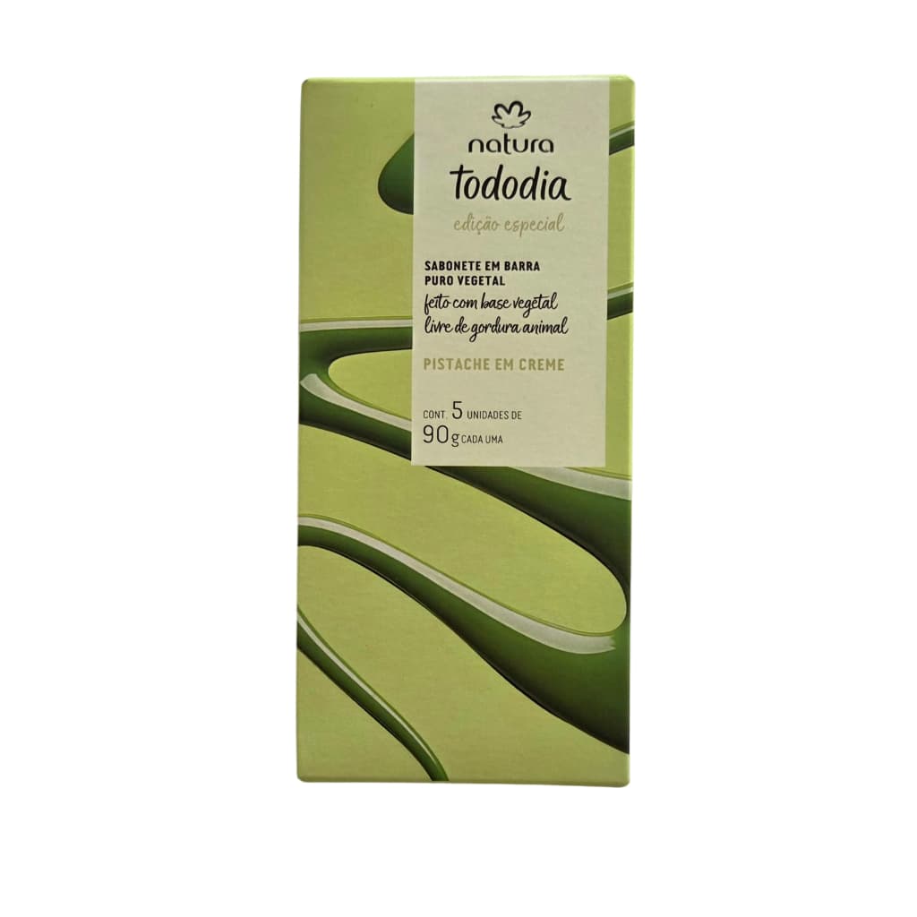 Sabonete em Barra Natura Tododia Pistache 5 unidades de 90g cada.