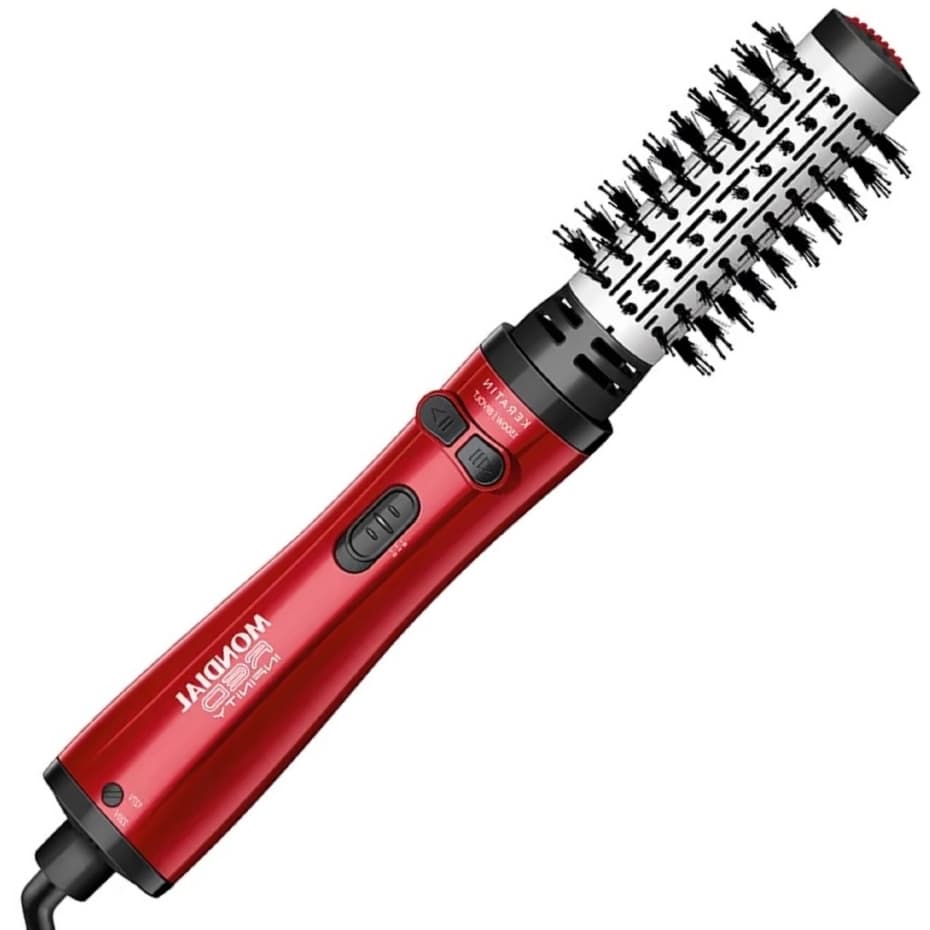 Escova Rotativa Mondial ERB-11 Seca Alisa e Modela com Rotação Automática nos 2 Sentidos  Queratina 1300w - Bivolt