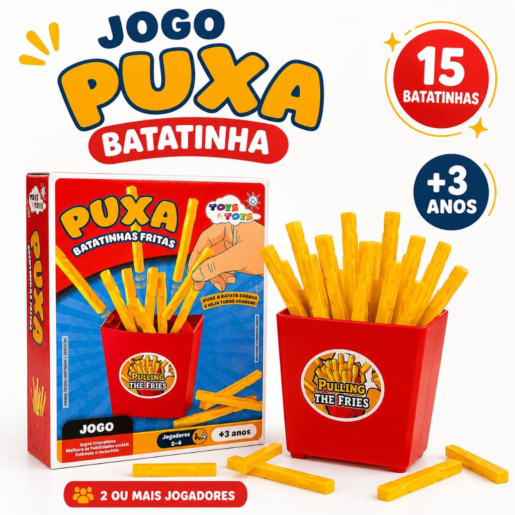 Jogo Puxa Batatinha Infantil Batata Frita Brinquedo de Ação para Crianças