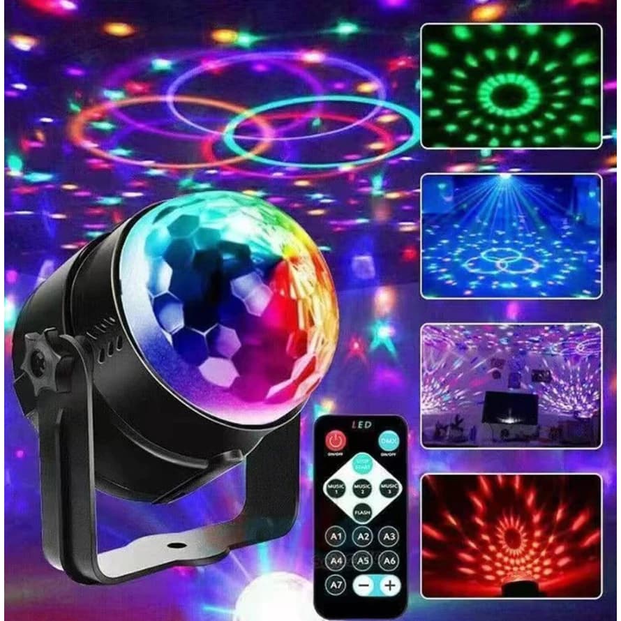 Projetor LED Mini Globo Jogo de Luz Giratorio Festa Led Rgb Aniversario Balada Bar Karaoke