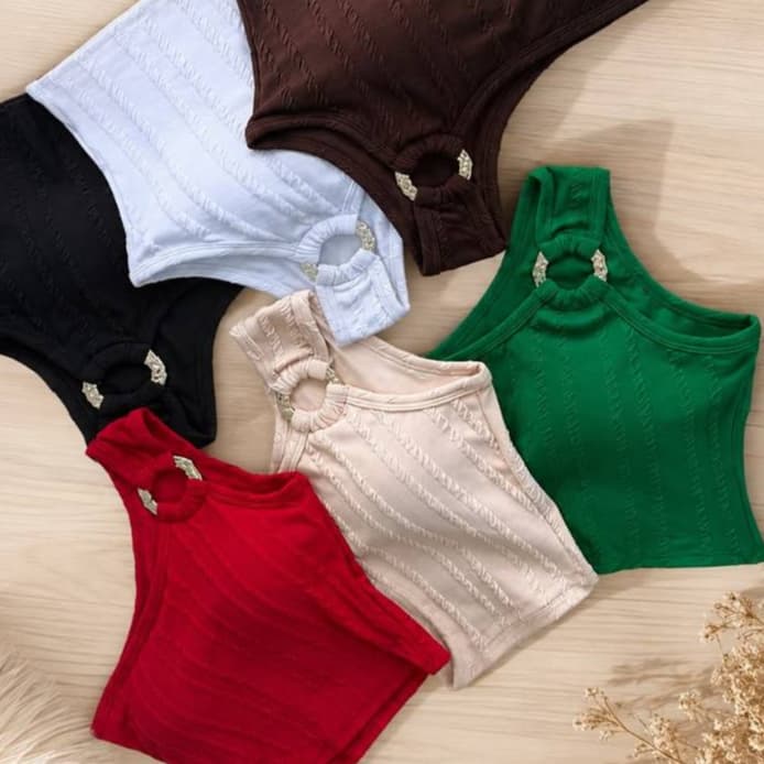 Kit 4 o 1 Cropped Femenino Com Bojo, Argolha Blusinha Caimento Perfeito, Elegante  Confortavel