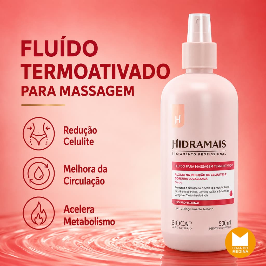 FLUÍDO TERMOATIVADO PARA MASSAGEM 500ML - HIDRAMAIS