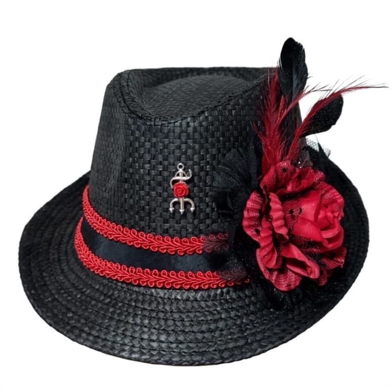 Chapéu luxo preto e vermelho, Maria Padilha,  7 saias, encruzilhada pombagira umbanda candomblé