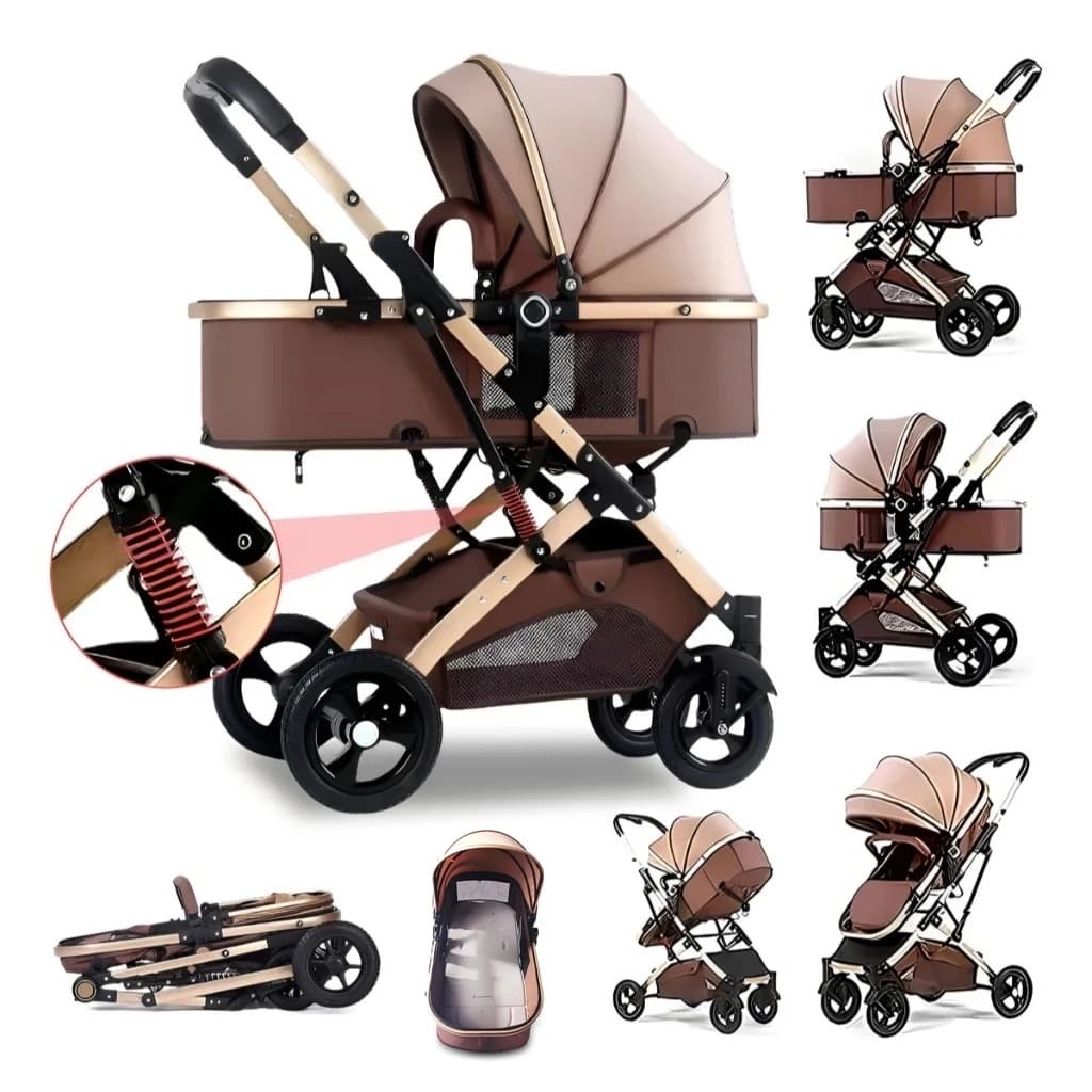 Carrinho De Bebê Passeio Alça Reversível System Até 15 Kg Completo 3 EM 1 Com - Modelo Europeu Luxo